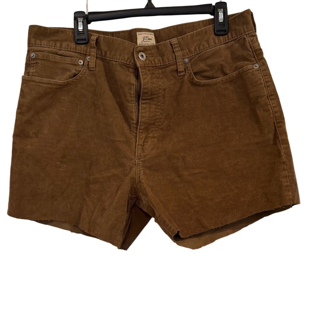 J.Crew Brown Corduroy Cutoff Shorts Re-Imagined Stretch Cotton Size 34 Waist